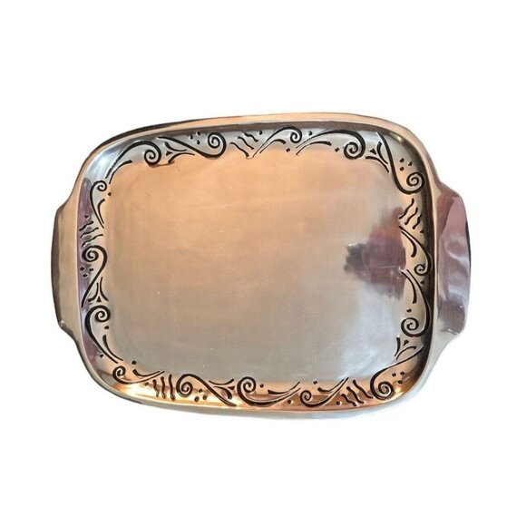 Vintage Lenox Spyro Handcrafted Serving Tray Intricate Scrollwork Design - Picture 4 of 10